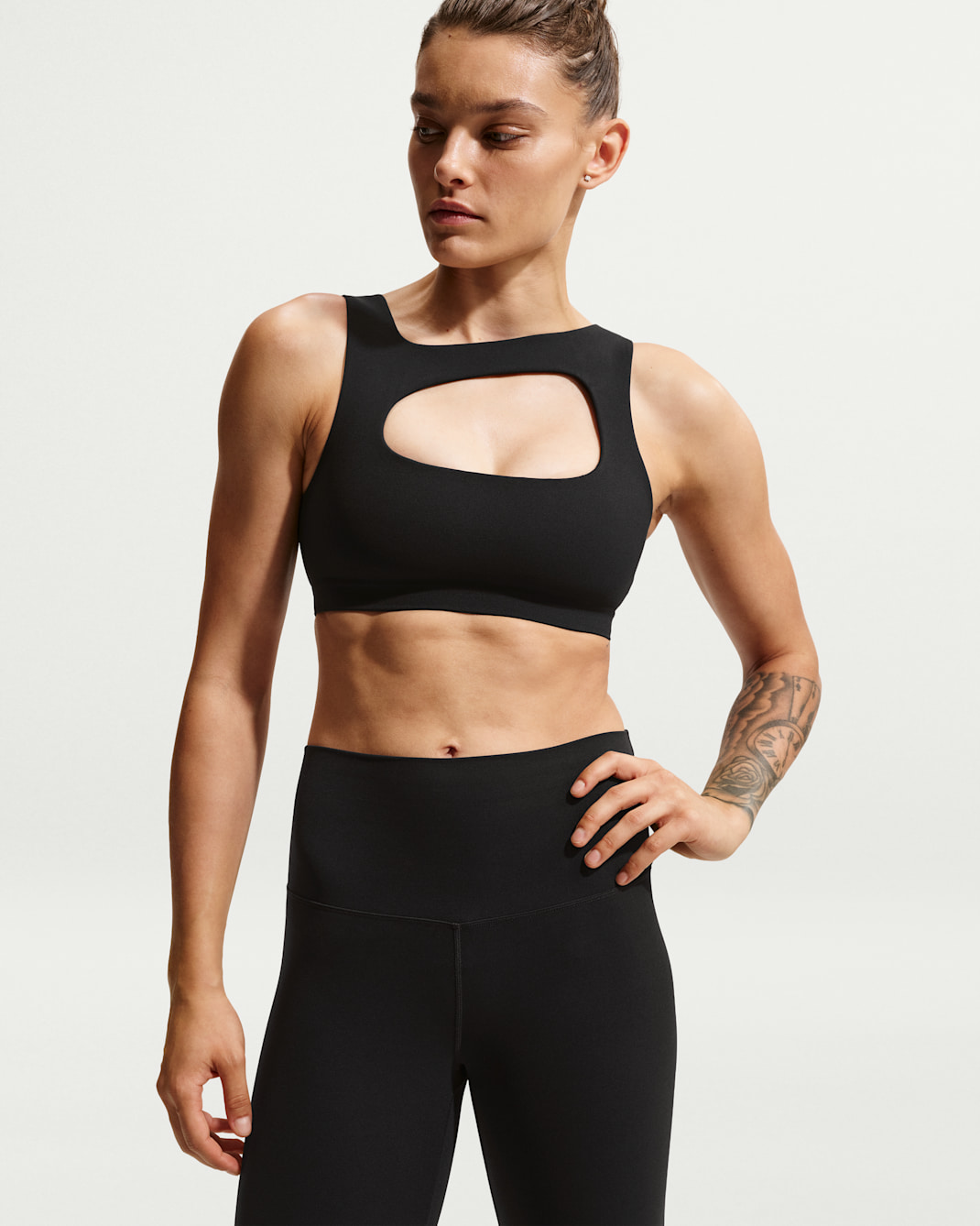 Nike Zenvy Women's Light-Support Lightly Lined Sports Bra - Black/Cool Grey