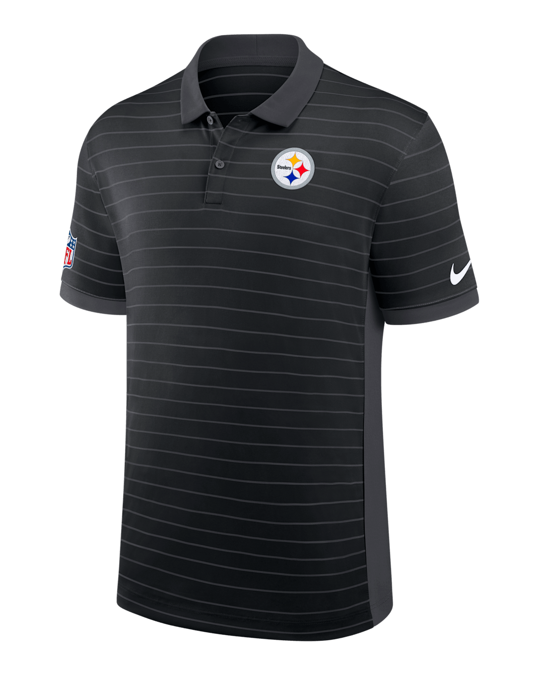 Pittsburgh Steelers Sideline Victory Stripe Men's Nike Dri-FIT NFL Polo - Black