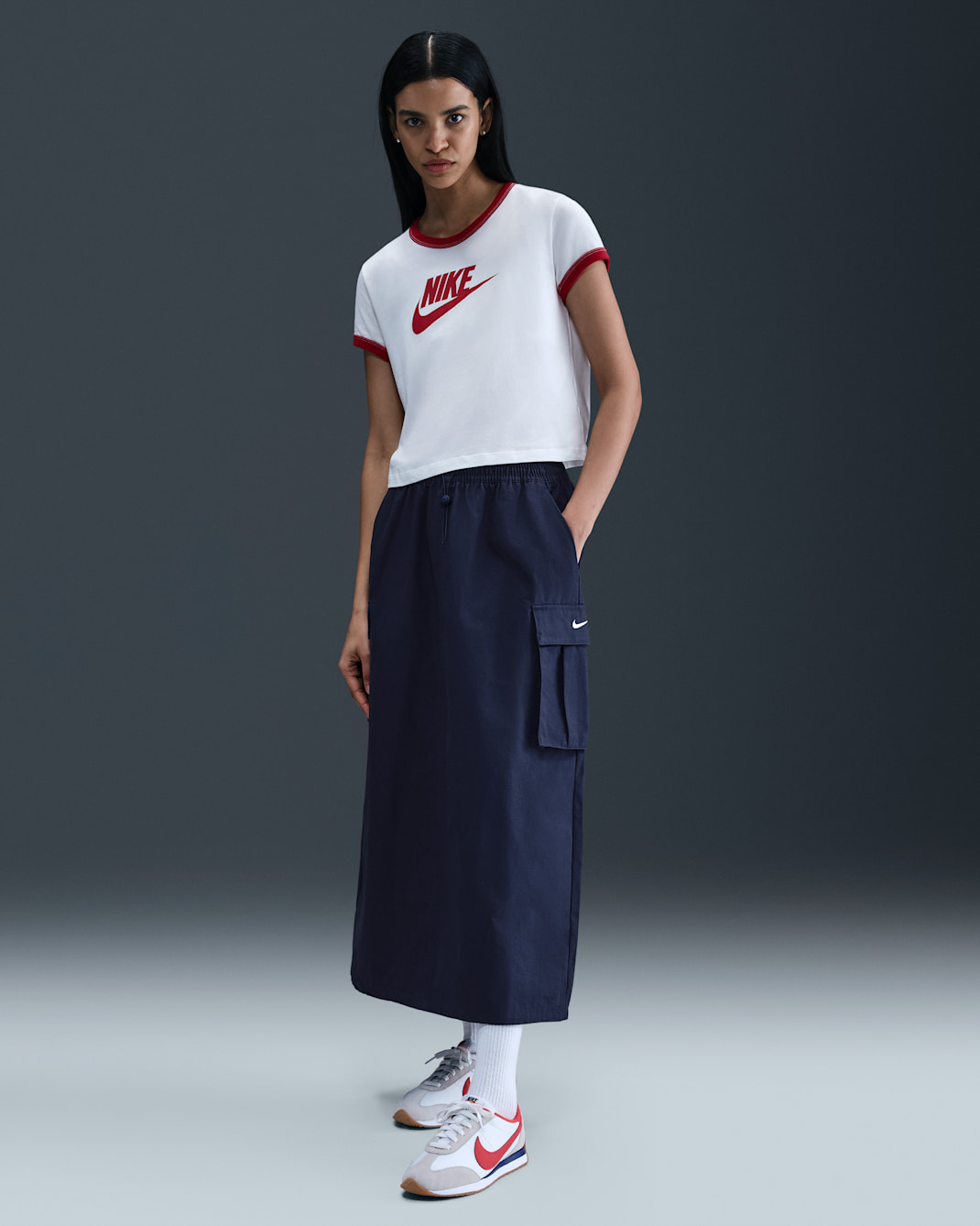 Dámská volná cargo sukně Nike Sportswear - Midnight Navy/Sail