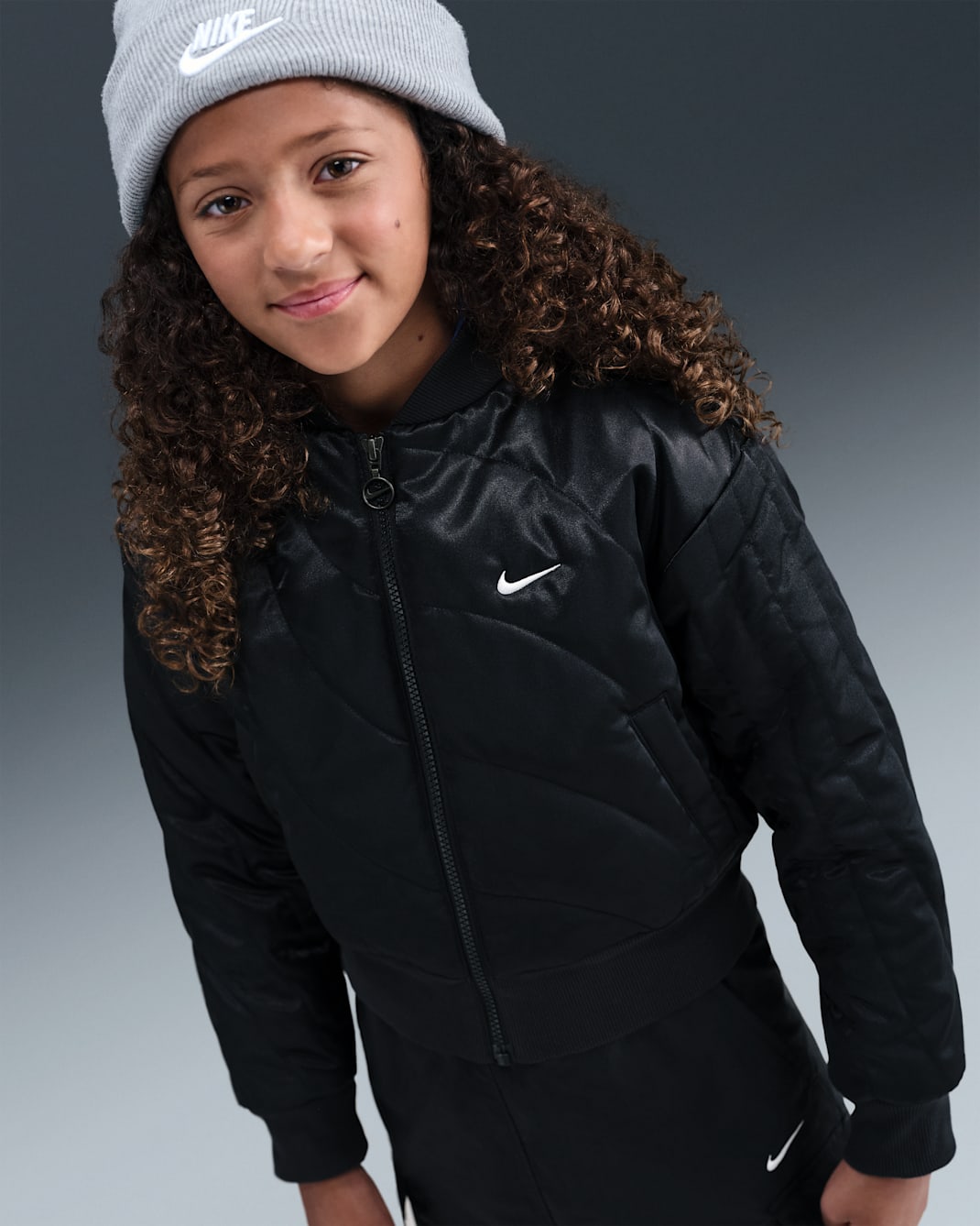 Nike Sportswear Big Kids' (Girls') Jacket - Black/White