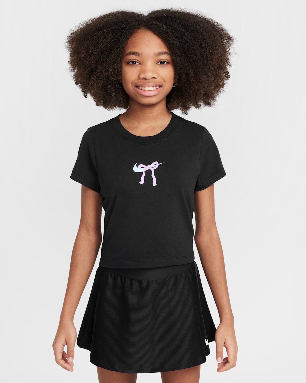나이키 스포츠웨어 주니어(여아) 티셔츠 - 블랙