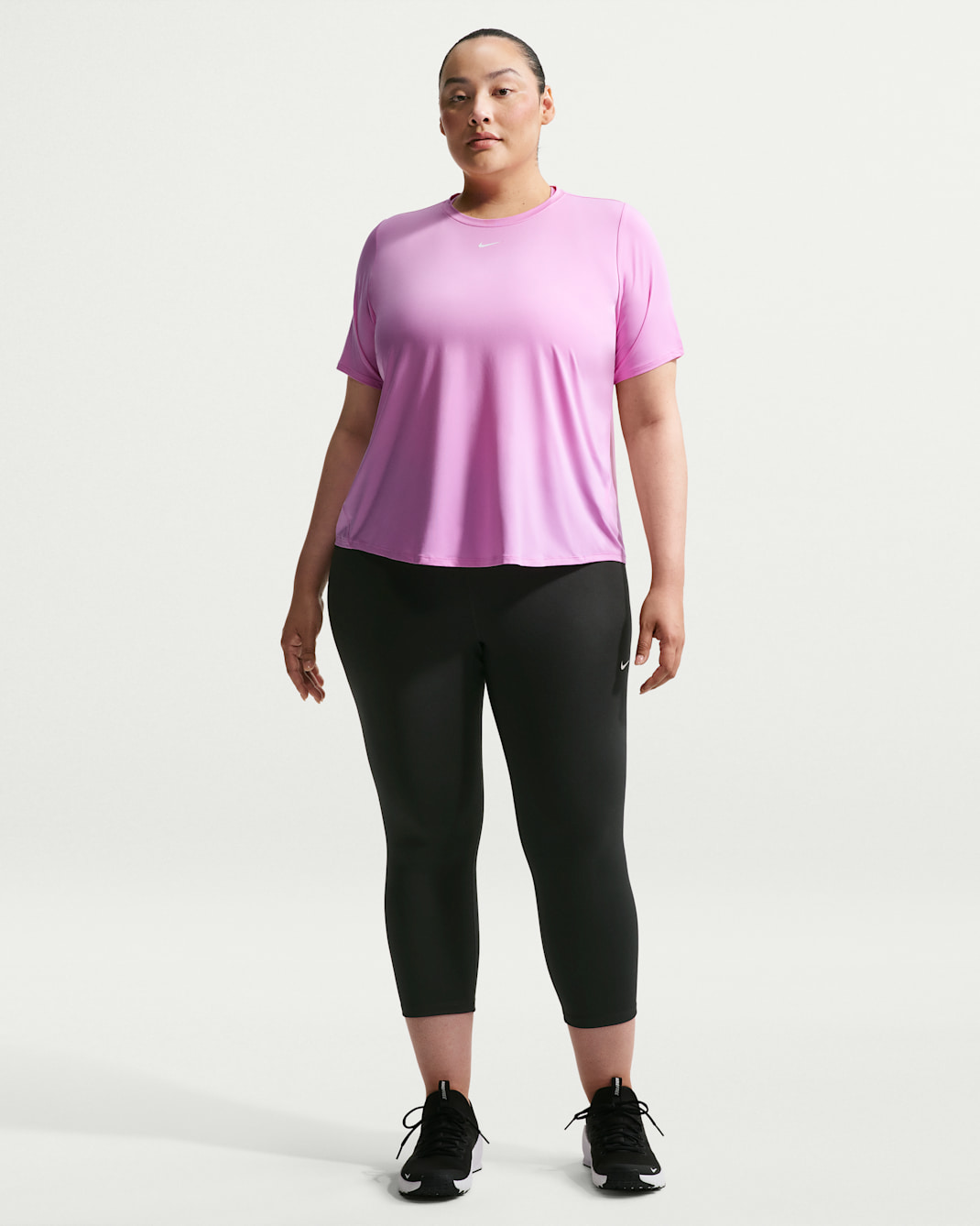 Nike One Women's High-Waisted Crop Leggings (Plus Size) - Black/White