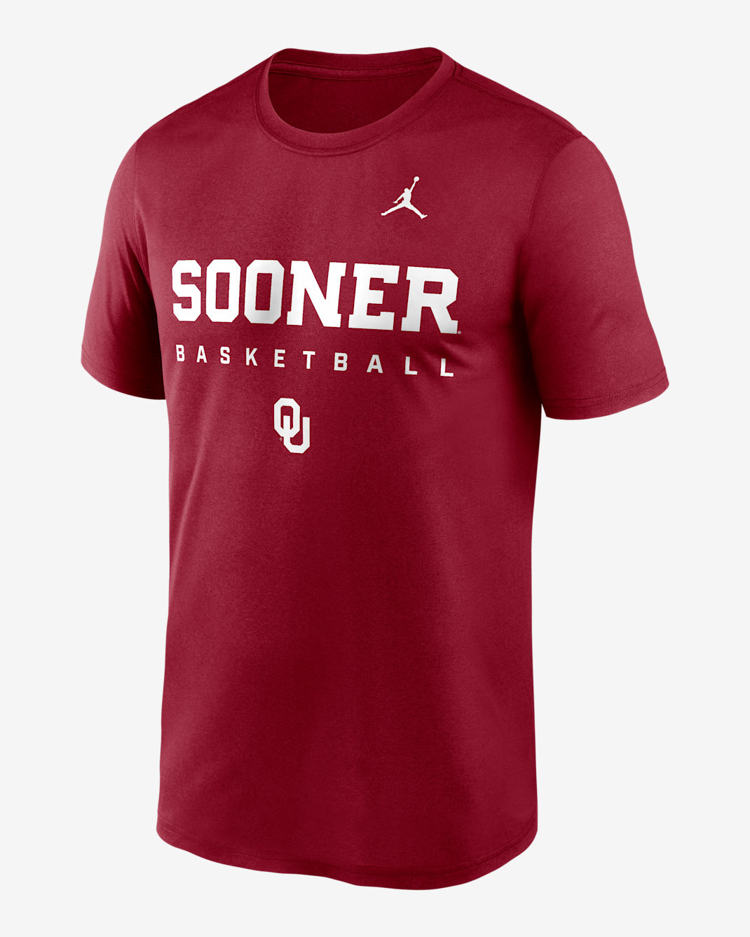 Playera universitaria marca Jordan Dri-FIT para hombre Oklahoma Courtside Basketball Legend - Carmesí
