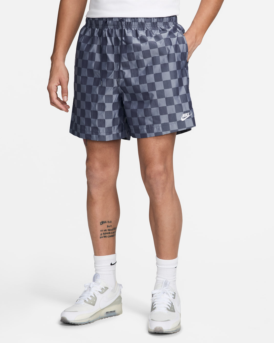 Shorts flow para hombre Nike Club - Azul marino medianoche/Blanco