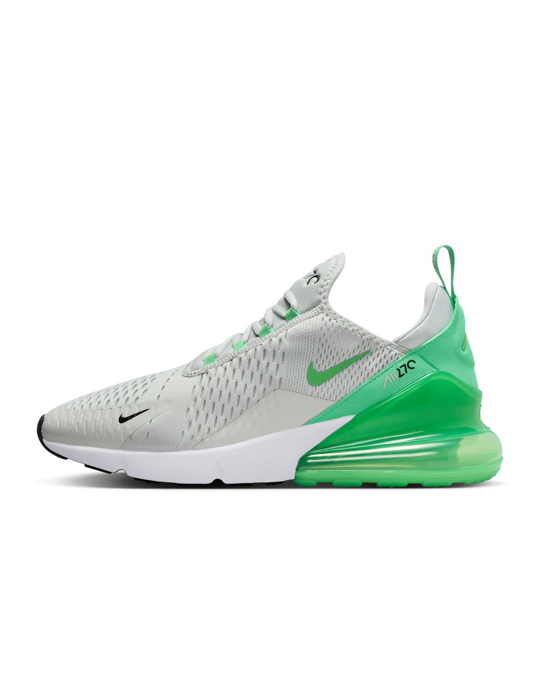 Nike Air Max 270 Men's Shoes - Light Silver/Black/White/Green Shock
