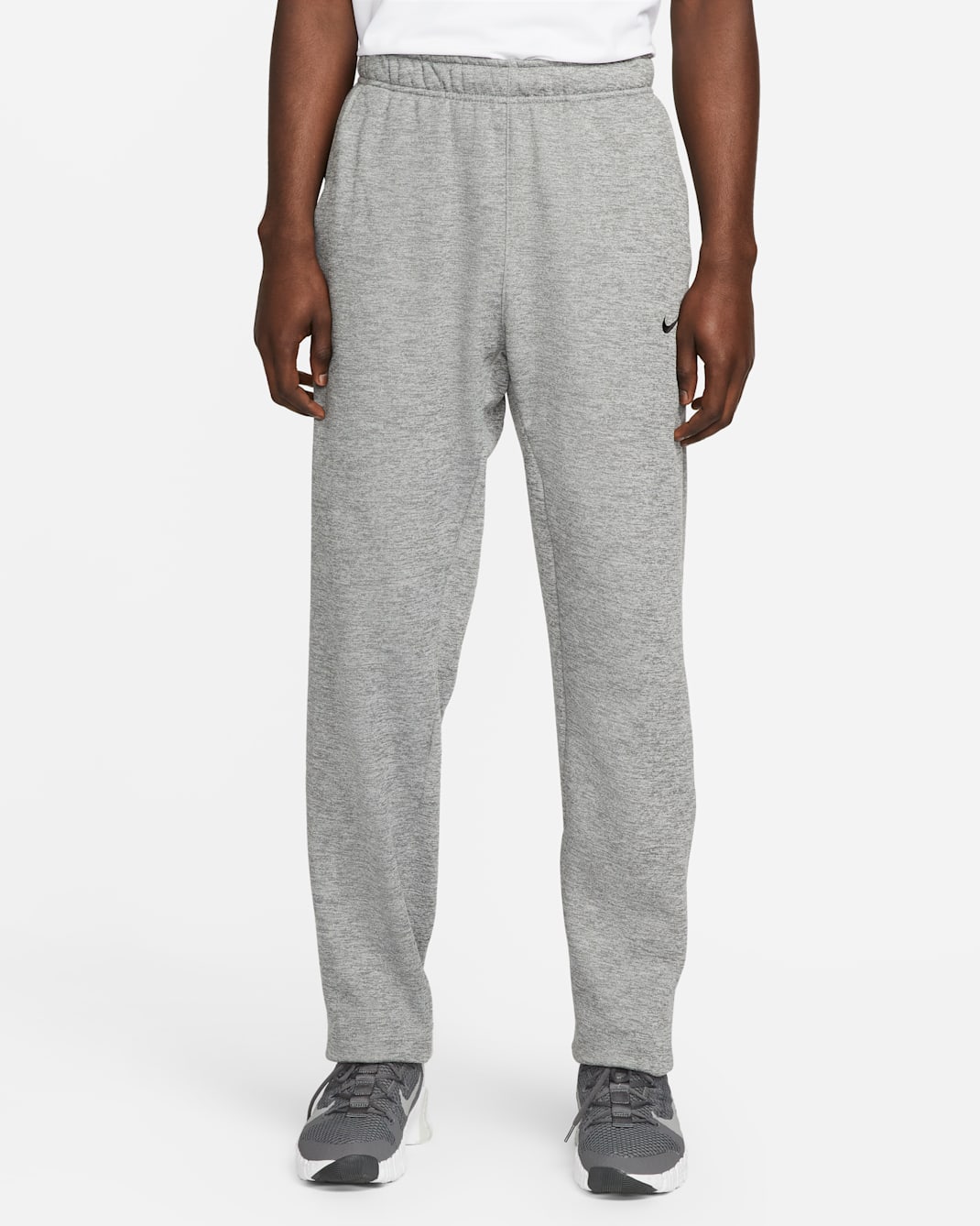 Nike Therma Men's Therma-FIT Open Hem Fitness Pants - Dark Grey Heather/Particle Grey/Black