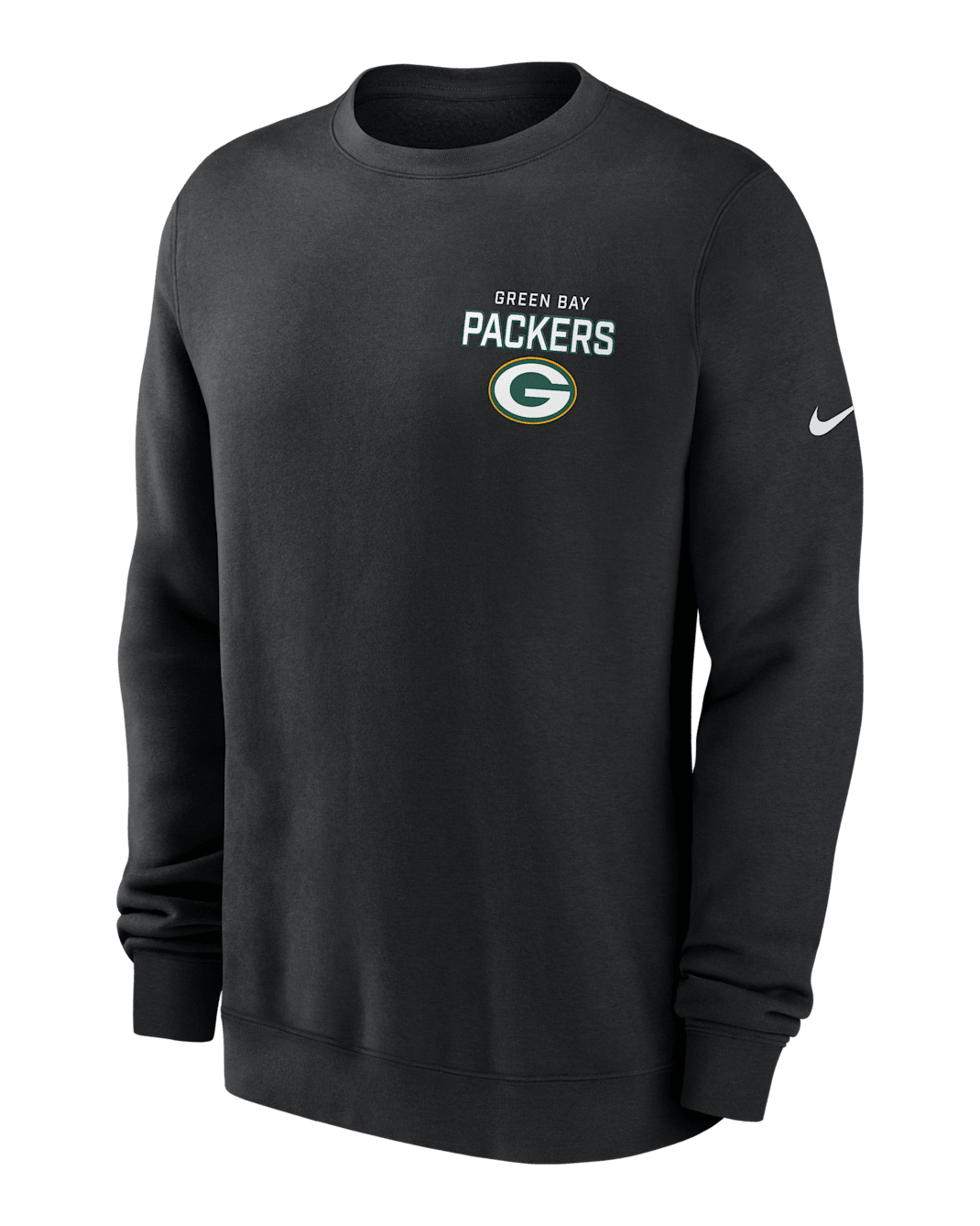 Green Bay Packers Draw Block Club Men's Nike NFL Pullover Crew - Black