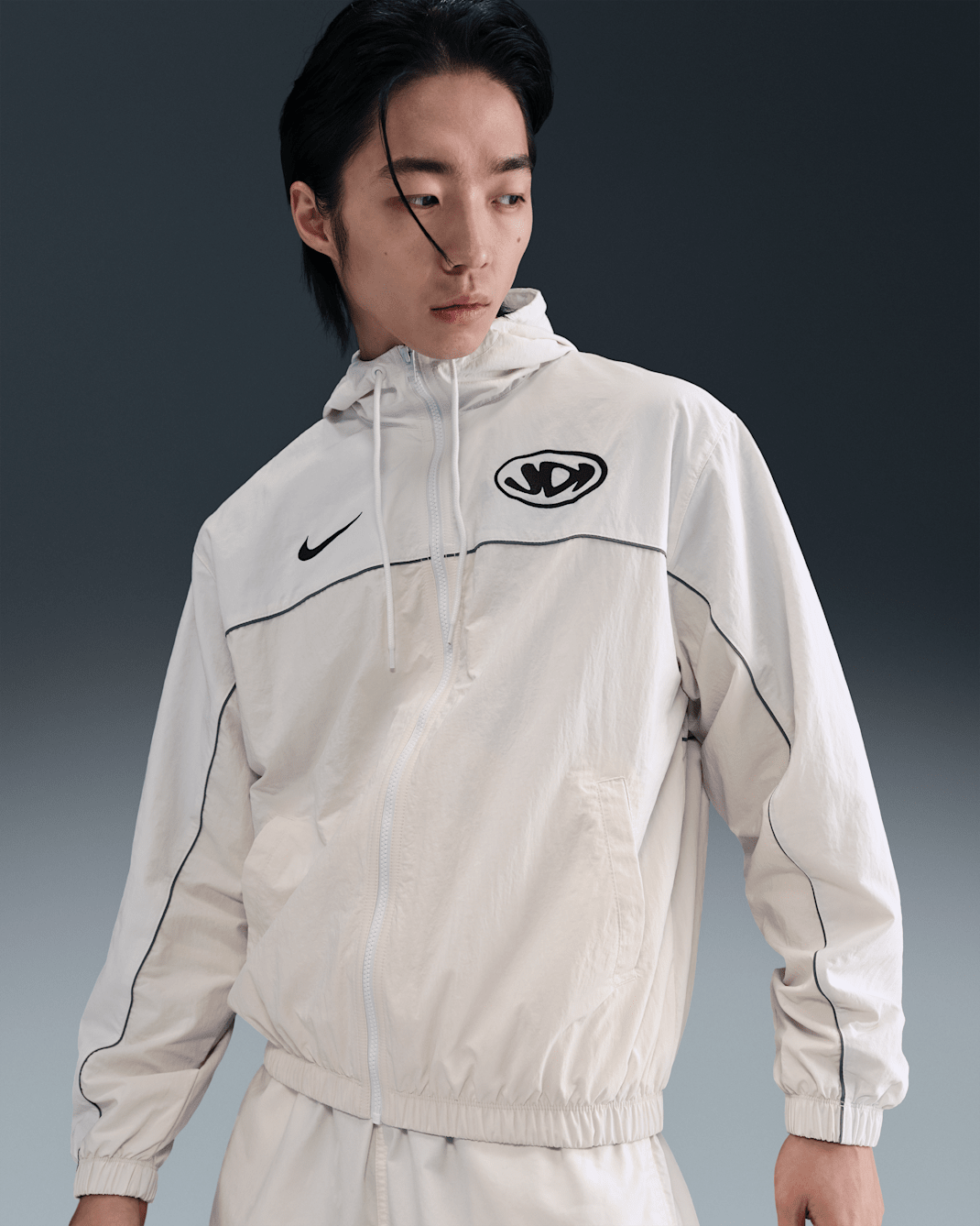 เสื้อแจ็คเก็ตมีฮู้ดผู้ชาย Nike Club - Phantom/Summit White/ดำ