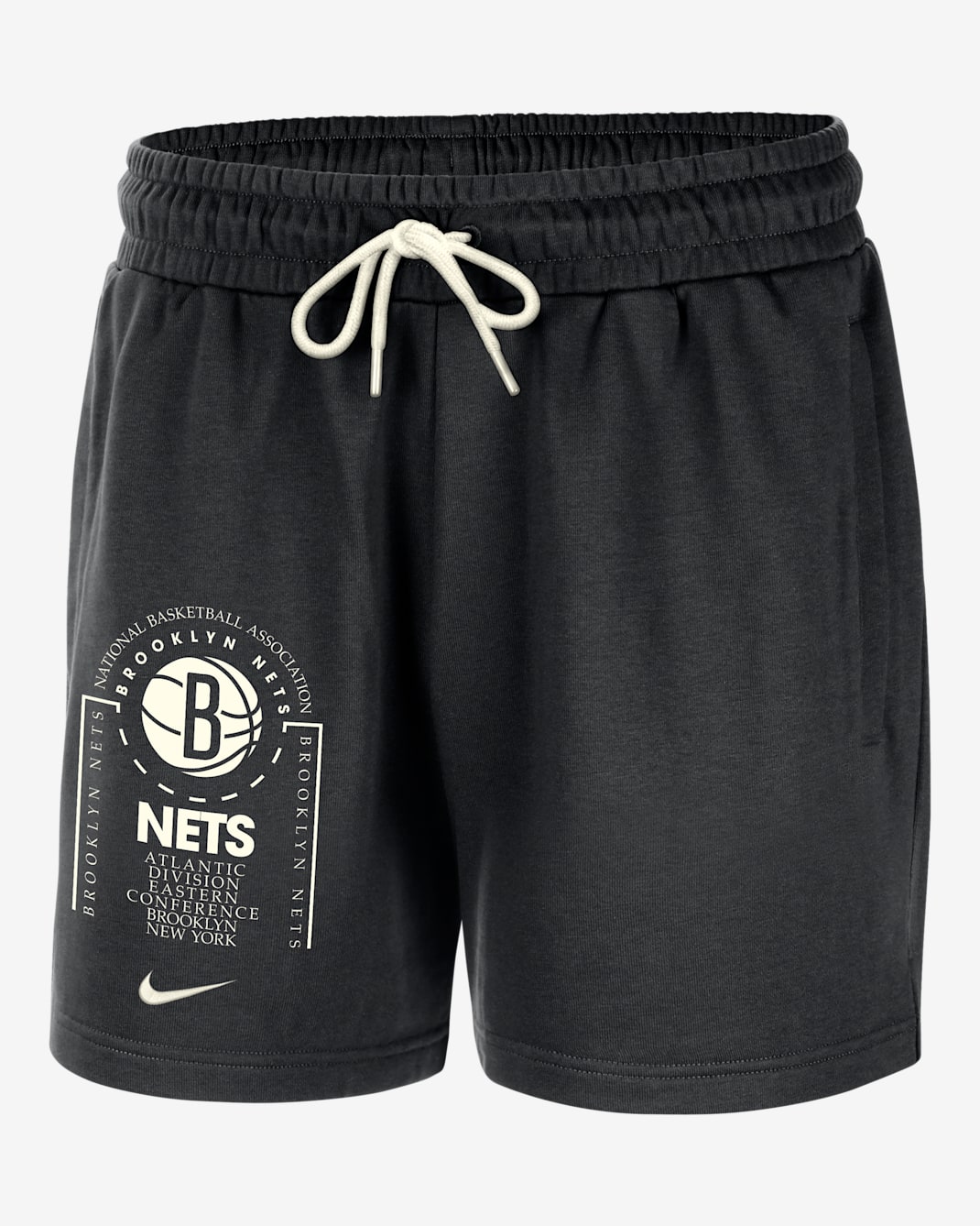 Brooklyn Nets Club Courtside Nike NBA Fleece-Shorts (Herren) - Schwarz/Sail