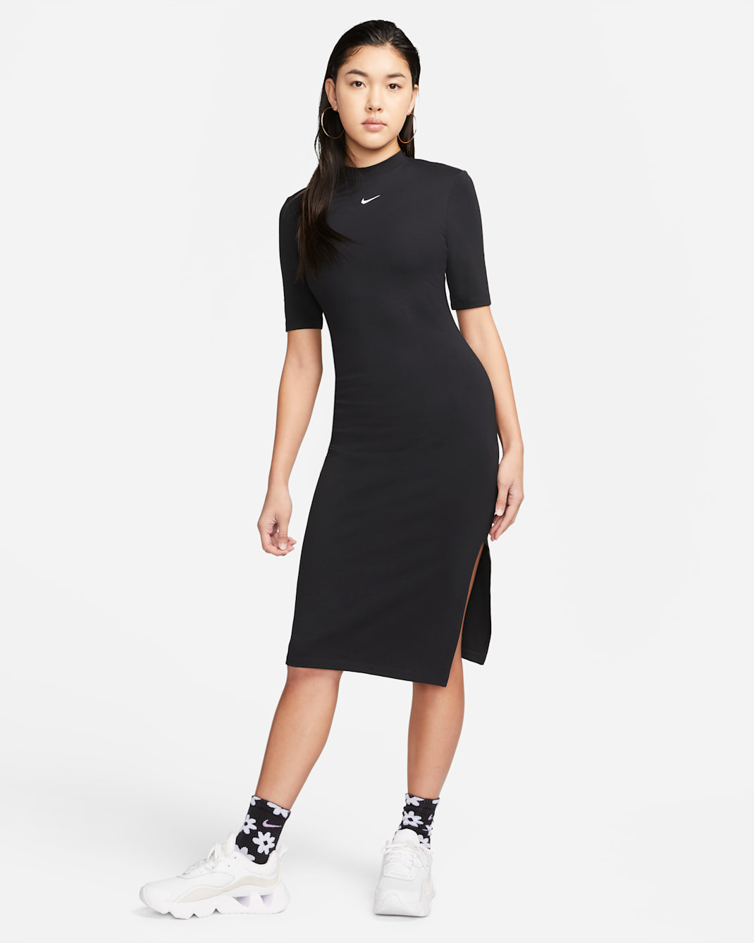 Nike Sportswear Essential Women's Midi Dress - Black/White