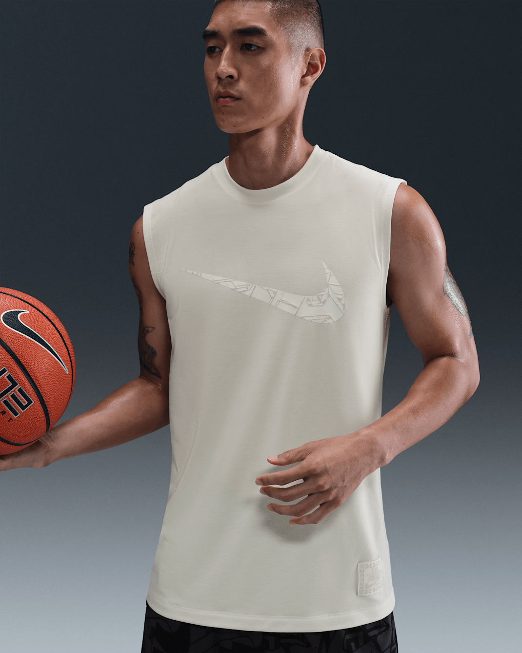 Giannis Men's Dri-FIT Basketball Top - Sail/Light Orewood Brown