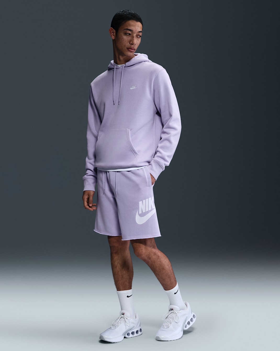 Nike Club Men's French Terry Alumni Shorts - Hydrangeas/Hydrangeas/White