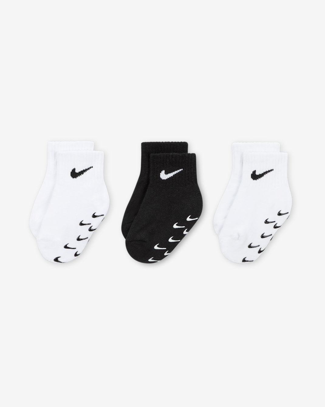 Nike Baby/Toddler Gripper Ankle Socks (3 Pairs) - White