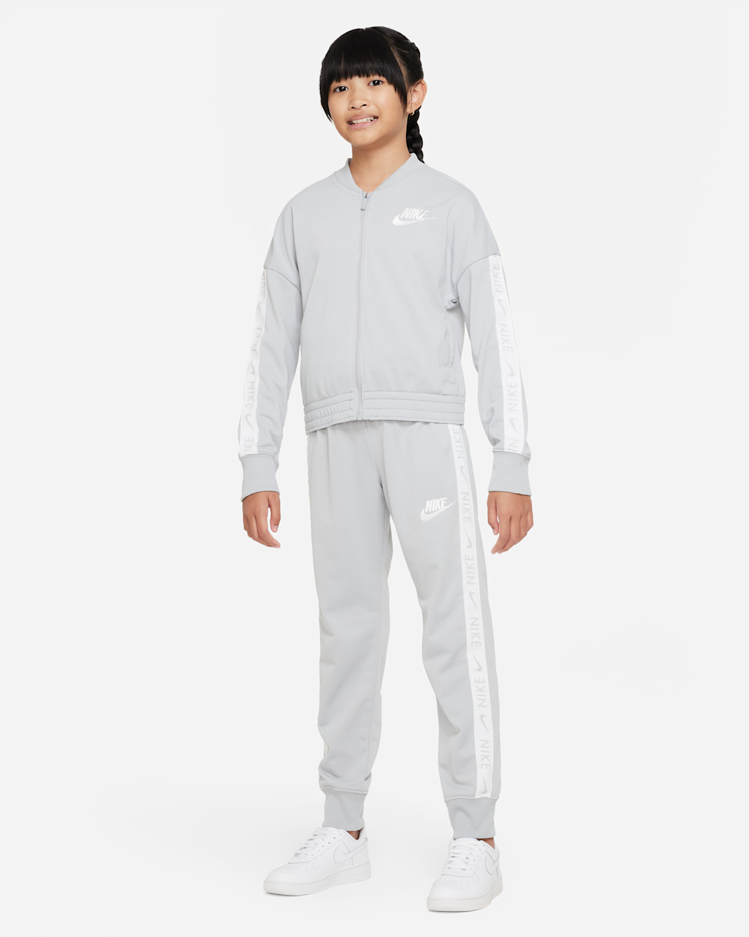 Conjunto de entrenamiento para niños talla grande Nike Sportswear - Gris humo claro/Blanco/Blanco