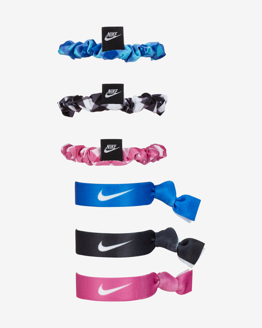 Nike Velvet and Elastic Hairbands (6 Pack) - Black