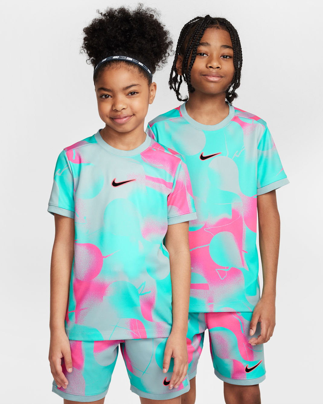 Nike Academy+ Dri-FIT Kurzarm-Fußballoberteil (ältere Kinder) - Hyper Pink/Ocean Cube/Dynamic Turquoise/Schwarz