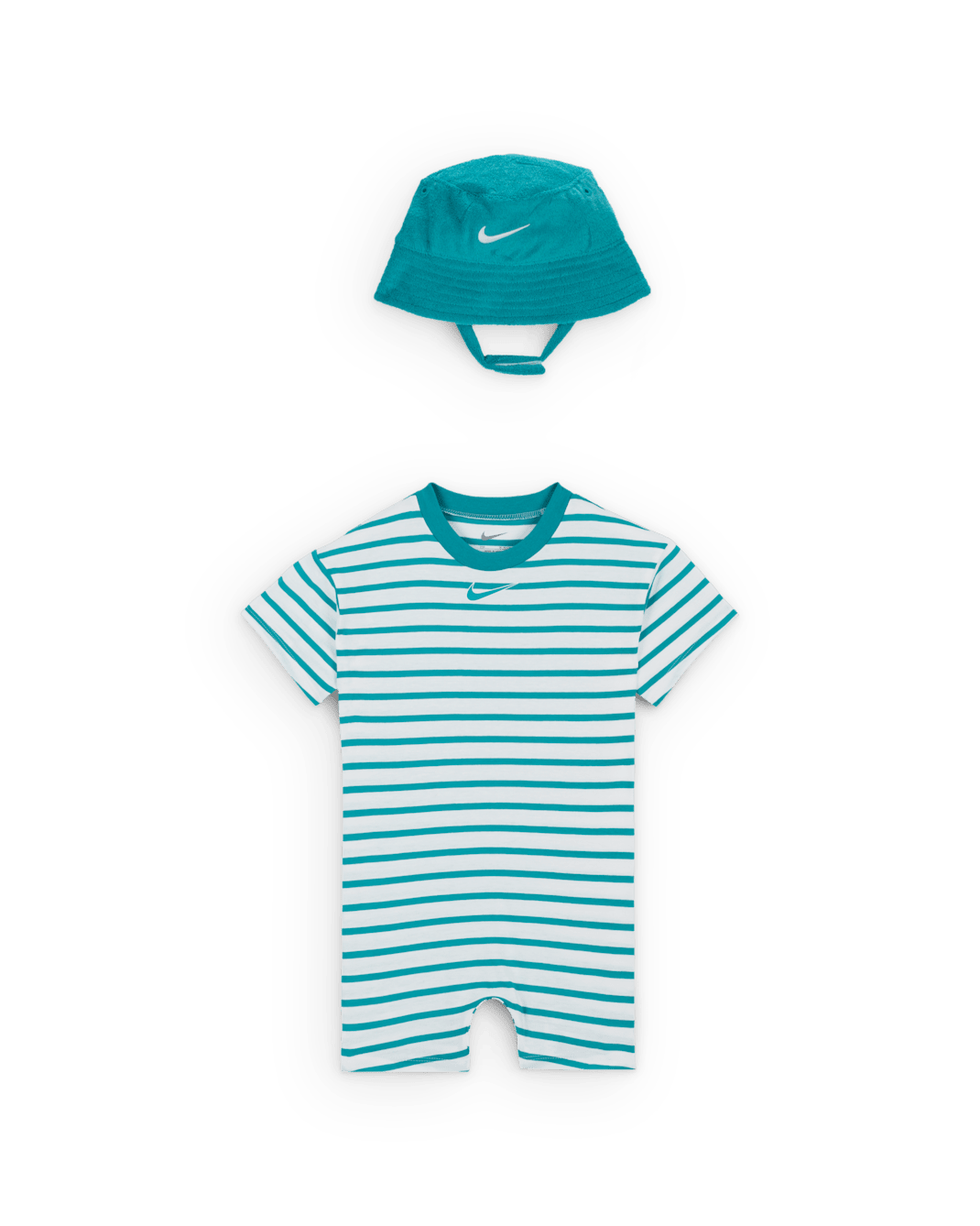 Nike Baby (12-24M) Short Sleeve Romper with Bucket Hat - Dusty Cactus