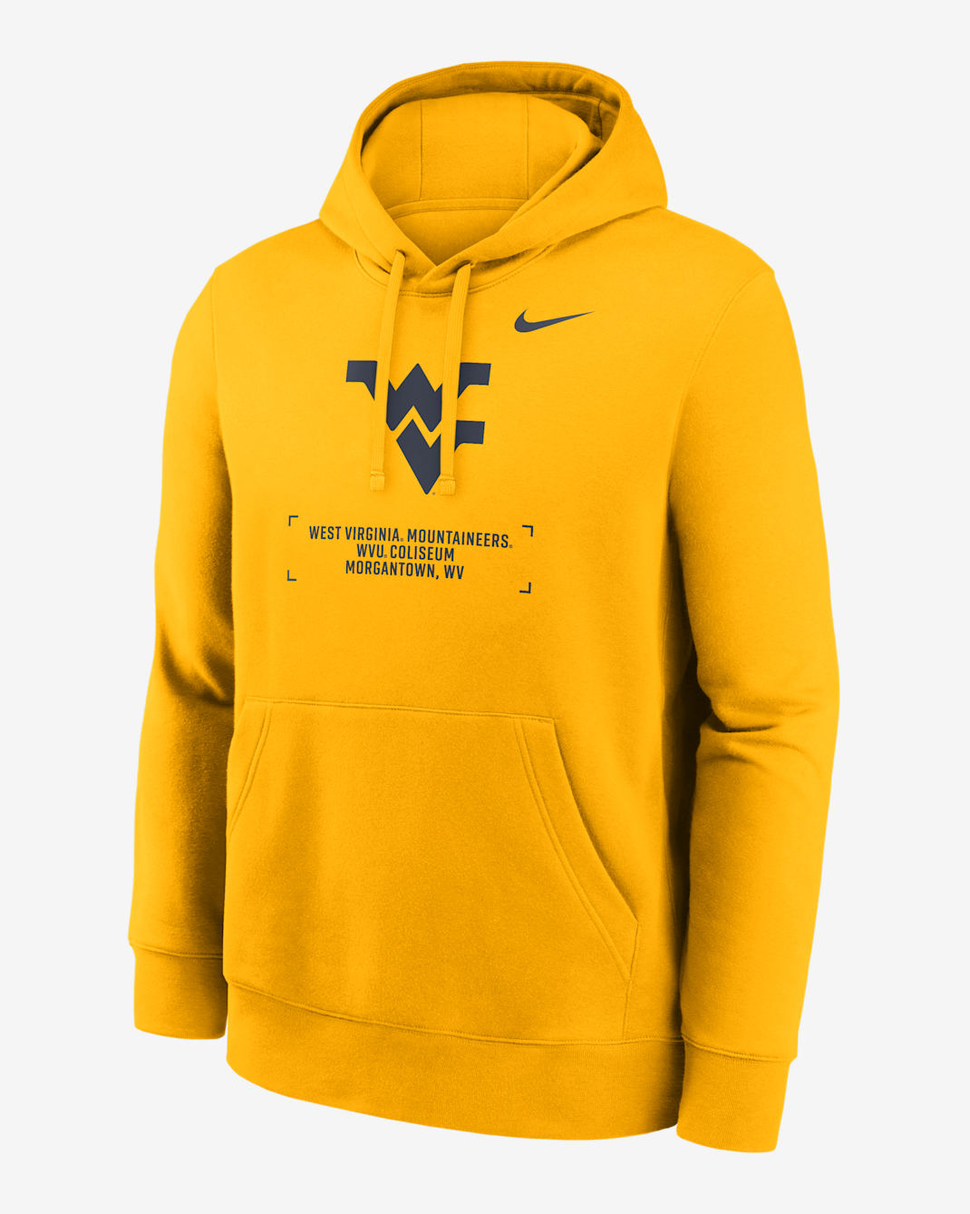 West Virginia Club Basketball 2-Hit Men's Nike College Pullover Hoodie - Gold