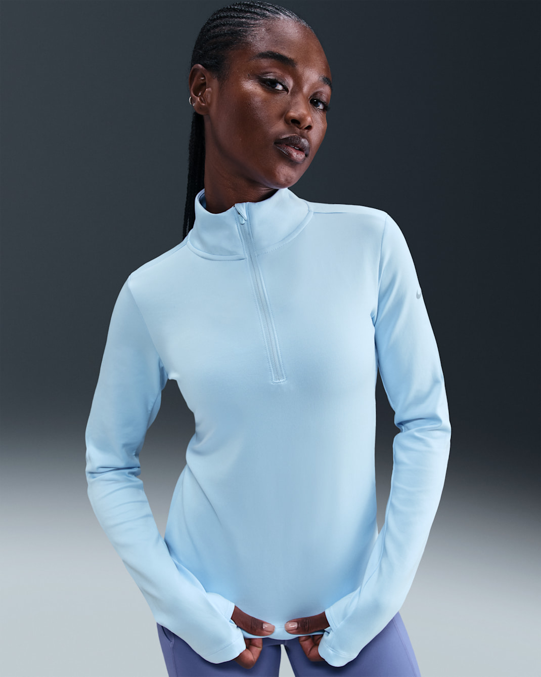 Nike One Women's Therma-FIT 1/2-Zip Mid Layer - Celestine Blue
