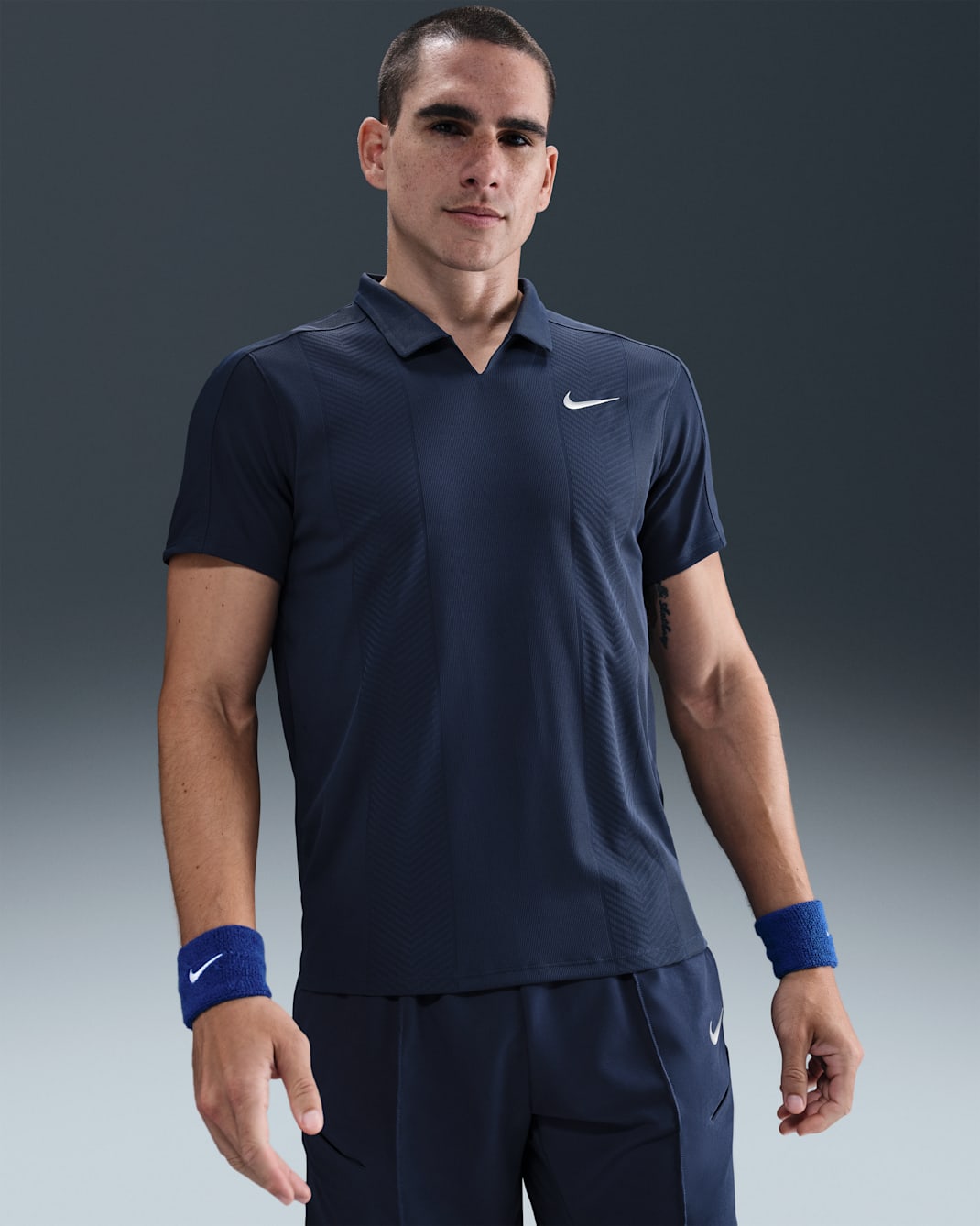 NikeCourt Slam Men's Dri-FIT ADV Tennis Polo - Midnight Navy/Midnight Navy