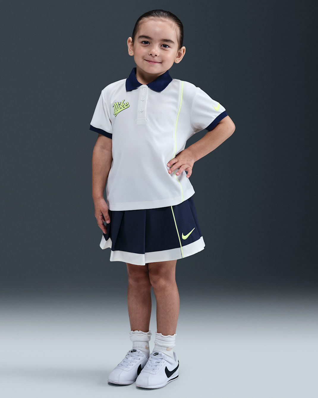 Conjunto de scooter de dos piezas para niños de preescolar Nike Red Dri-FIT - Azul marino medianoche
