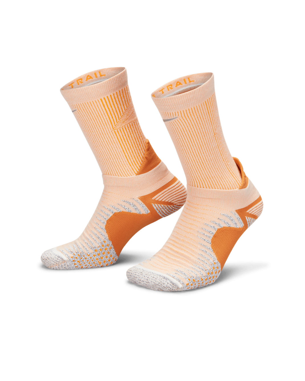 Nike Dri-FIT Trail-Running Crew Socks - Phantom/Vivid Orange/Monarch