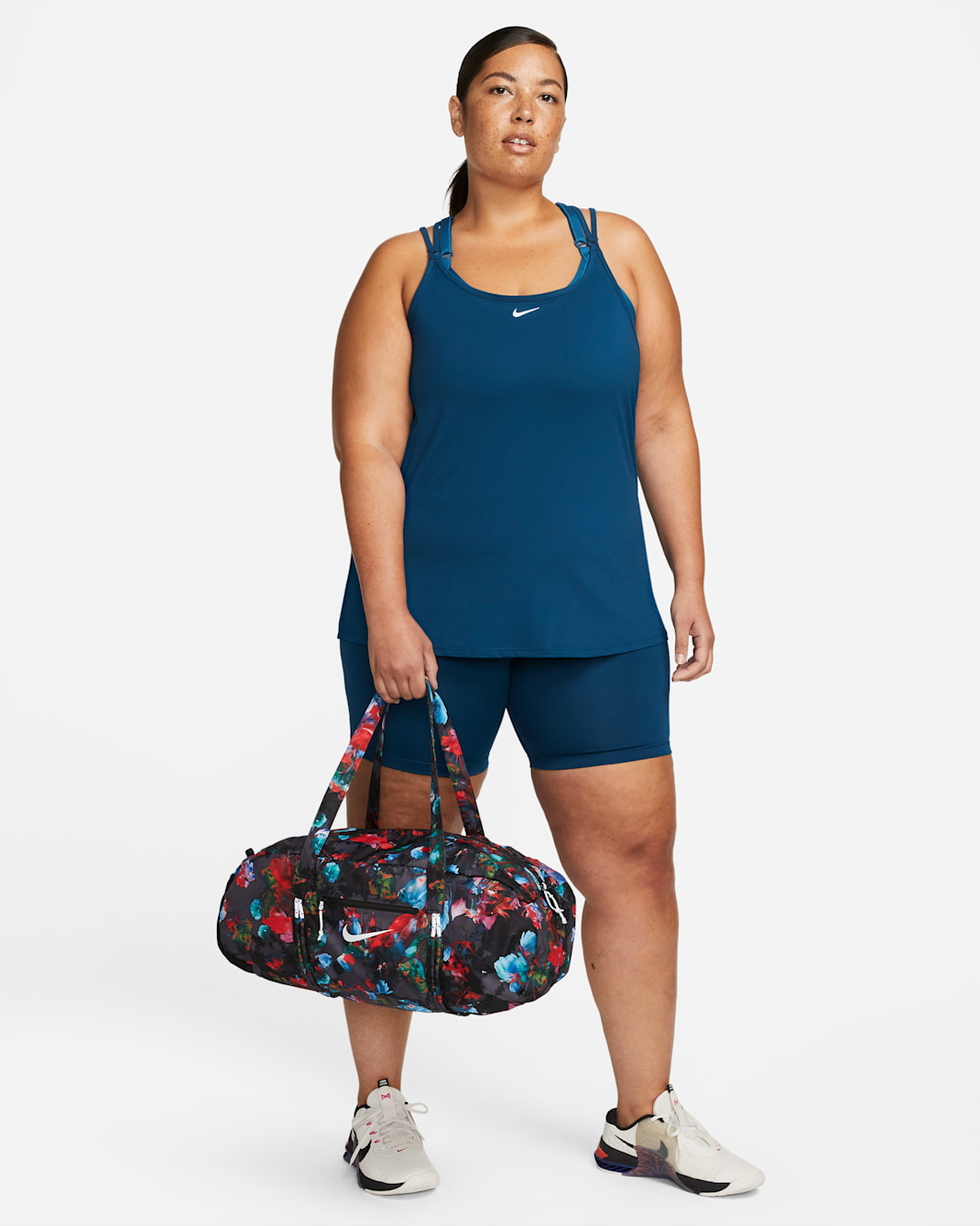 Nike Printed Stash Duffel (21L) - Black/Black/White