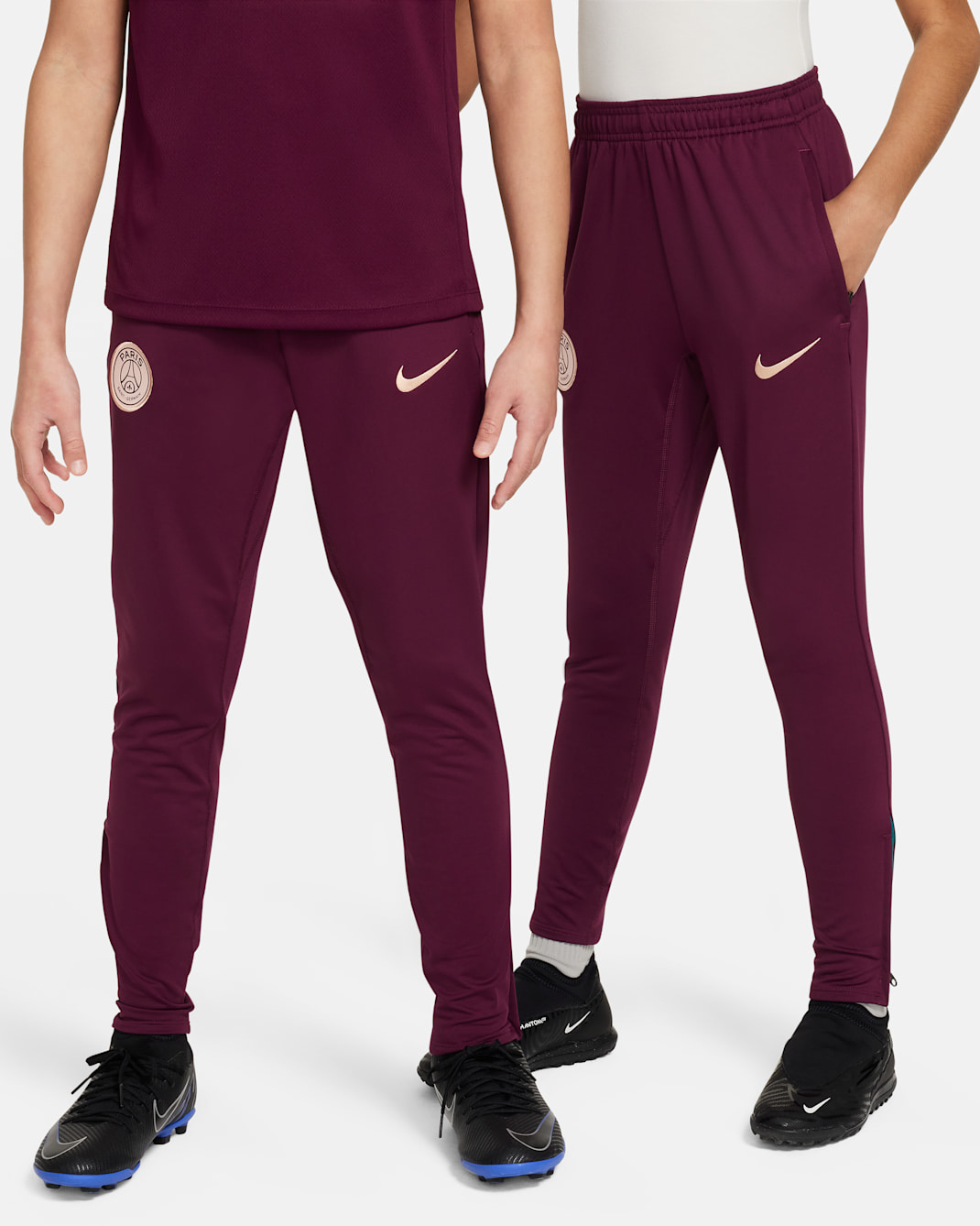 Paris Saint-Germain Strike Older Kids' Nike Dri-FIT Football Knit Pants - Bordeaux/Geode Teal/Guava Ice