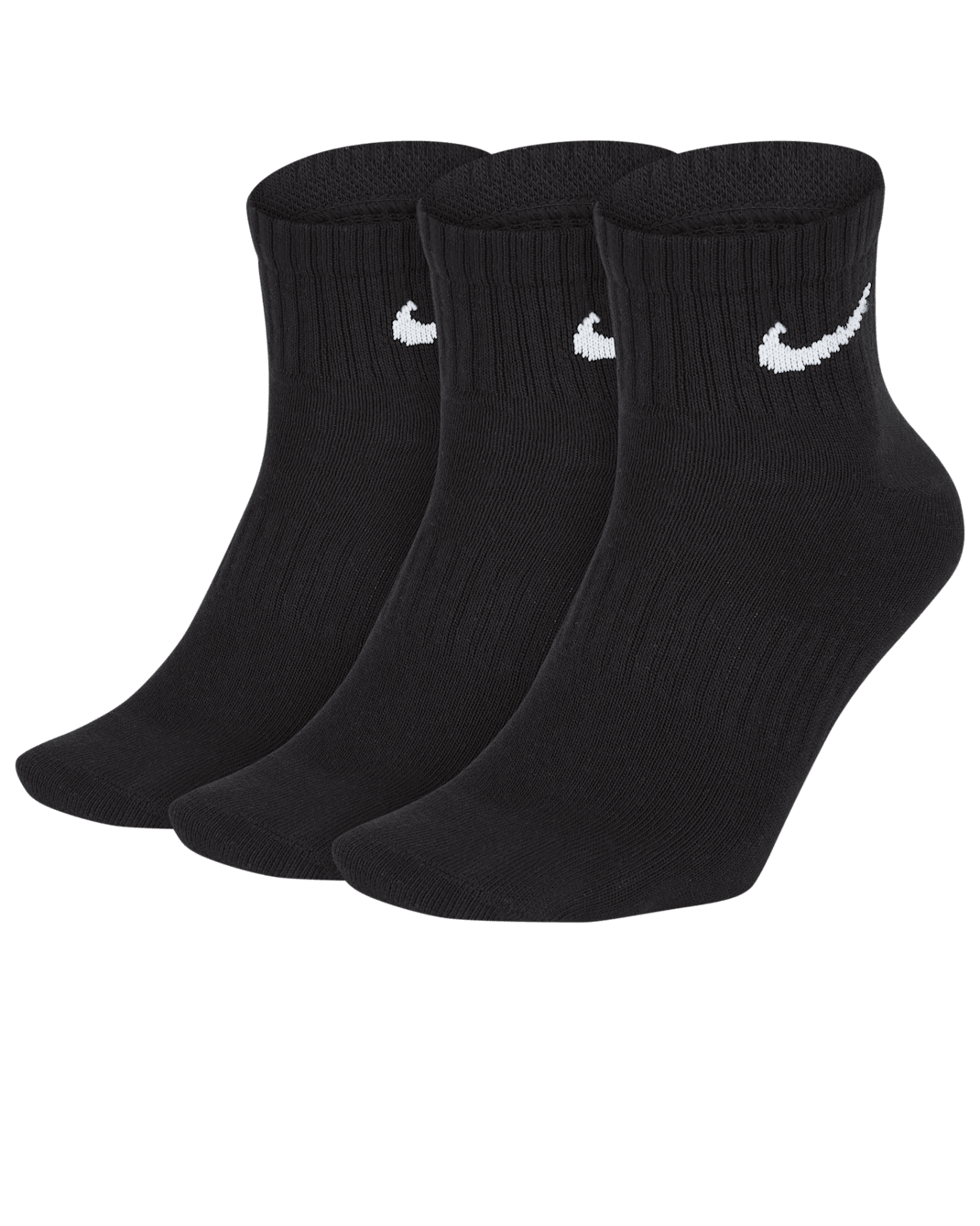 Nike Everyday Lightweight ankelsokker til trening (3 par) - Svart/Hvit