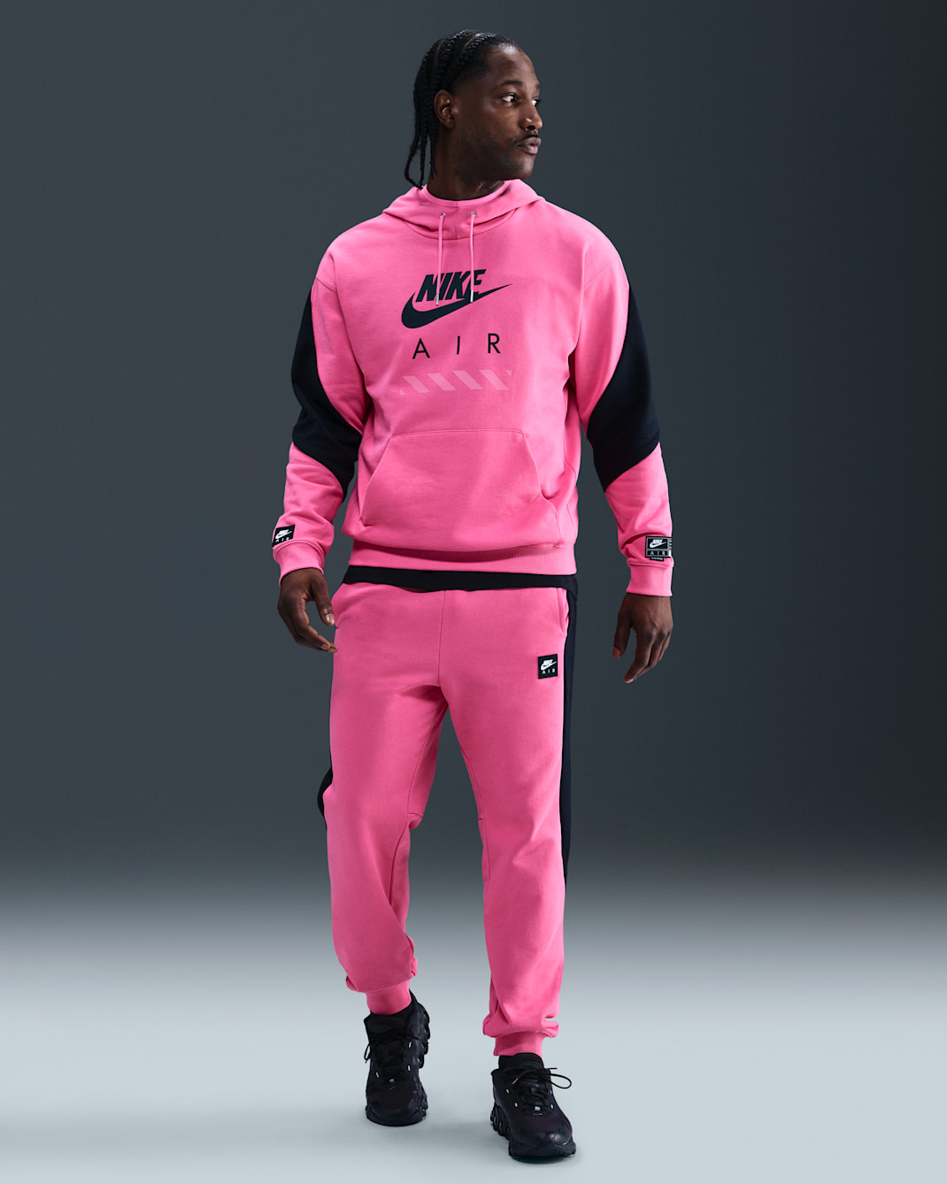 Joggers de tejido Fleece para hombre Nike Air - Rosa paleta/Negro/Negro