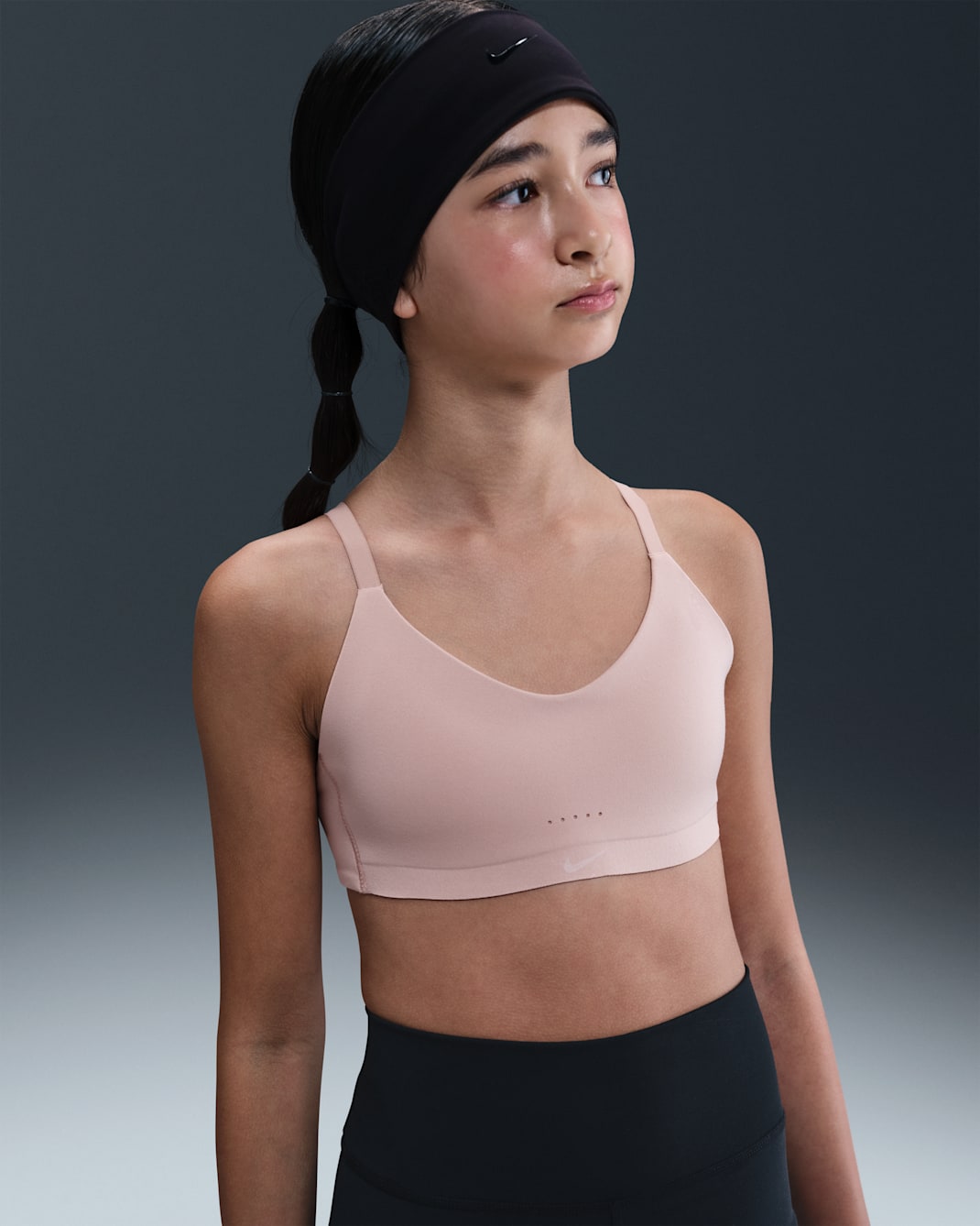 Nike Alate Girls' Sports Bra - Particle Beige/White