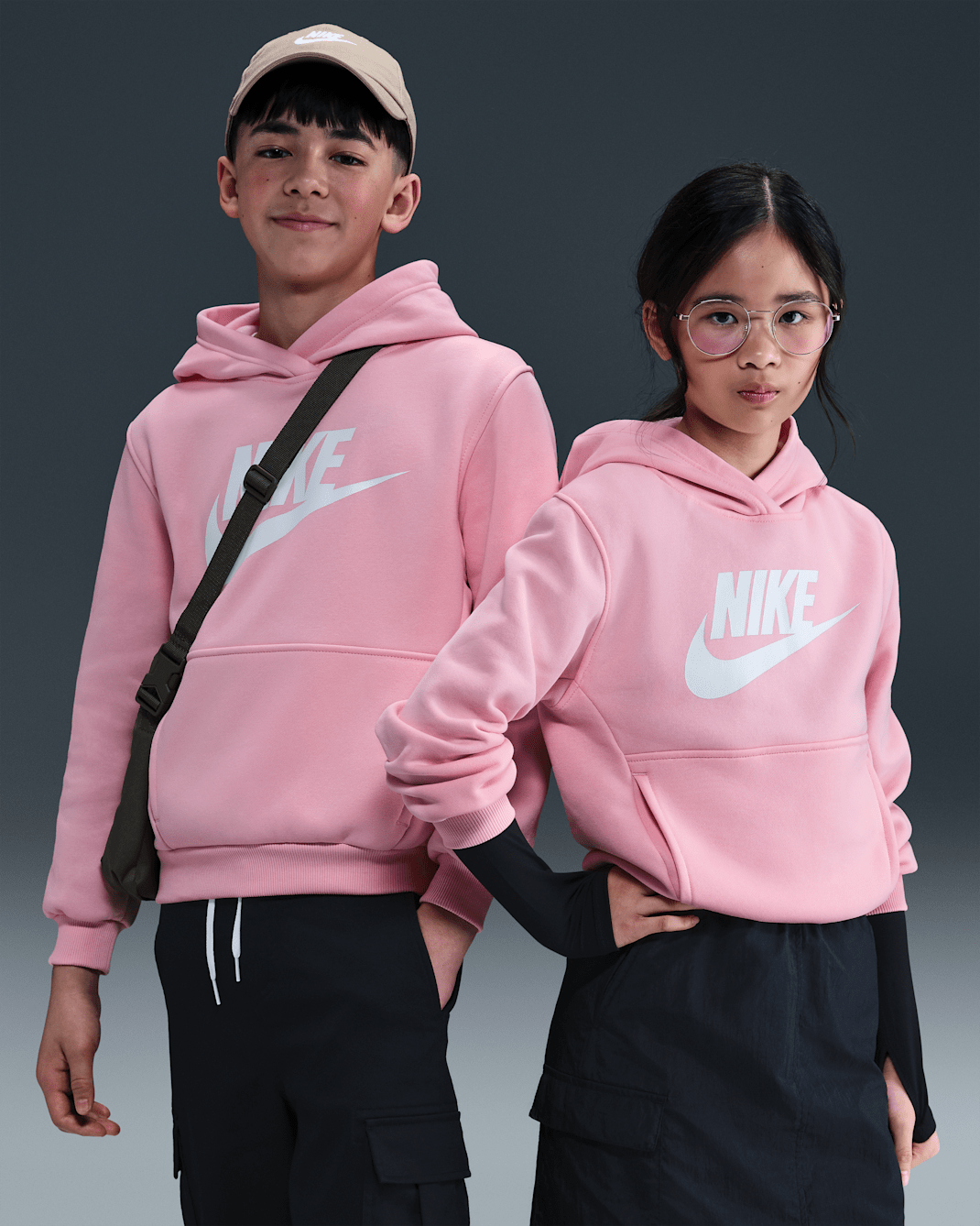 Nike Sportswear Club Fleece Big Kids' Hoodie - Medium Soft Pink/White