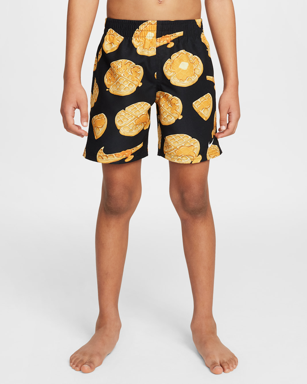 Shorts de vóleibol con forro interior de 13 cm para niños talla pequeña Nike Swim Breaker - Negro/Leche de coco/Blanco