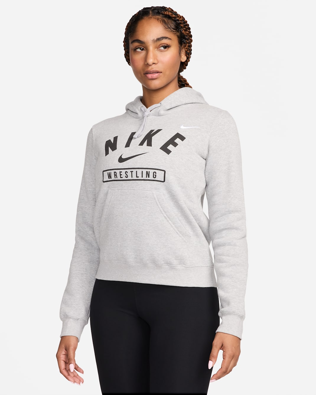 Nike Women's Wrestling Pullover Hoodie - Dark Grey Heather/Black
