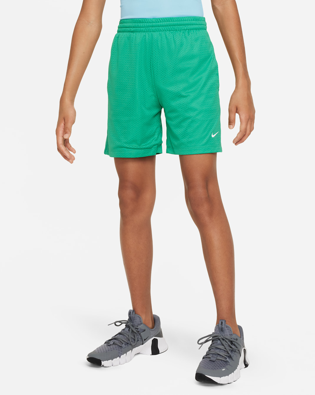 Nike Multi Big Kids' (Boys') Dri-FIT Mesh Shorts - Stadium Green/White