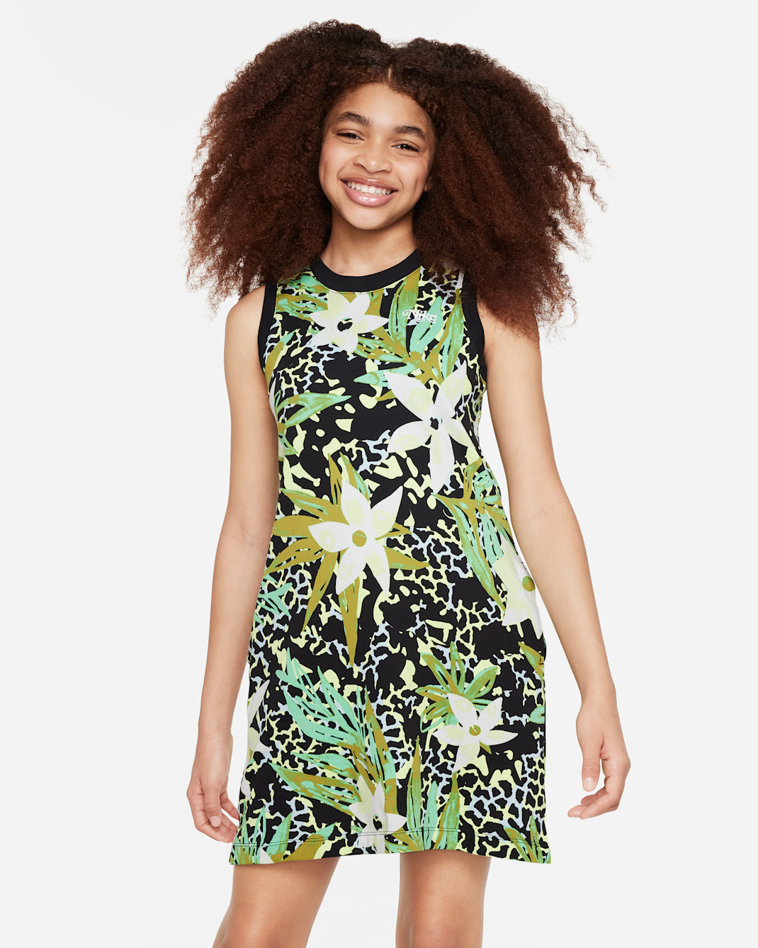 Nike Sportswear Older Kids' (Girls') Sleeveless Dress - Black/Ocean Bliss/White