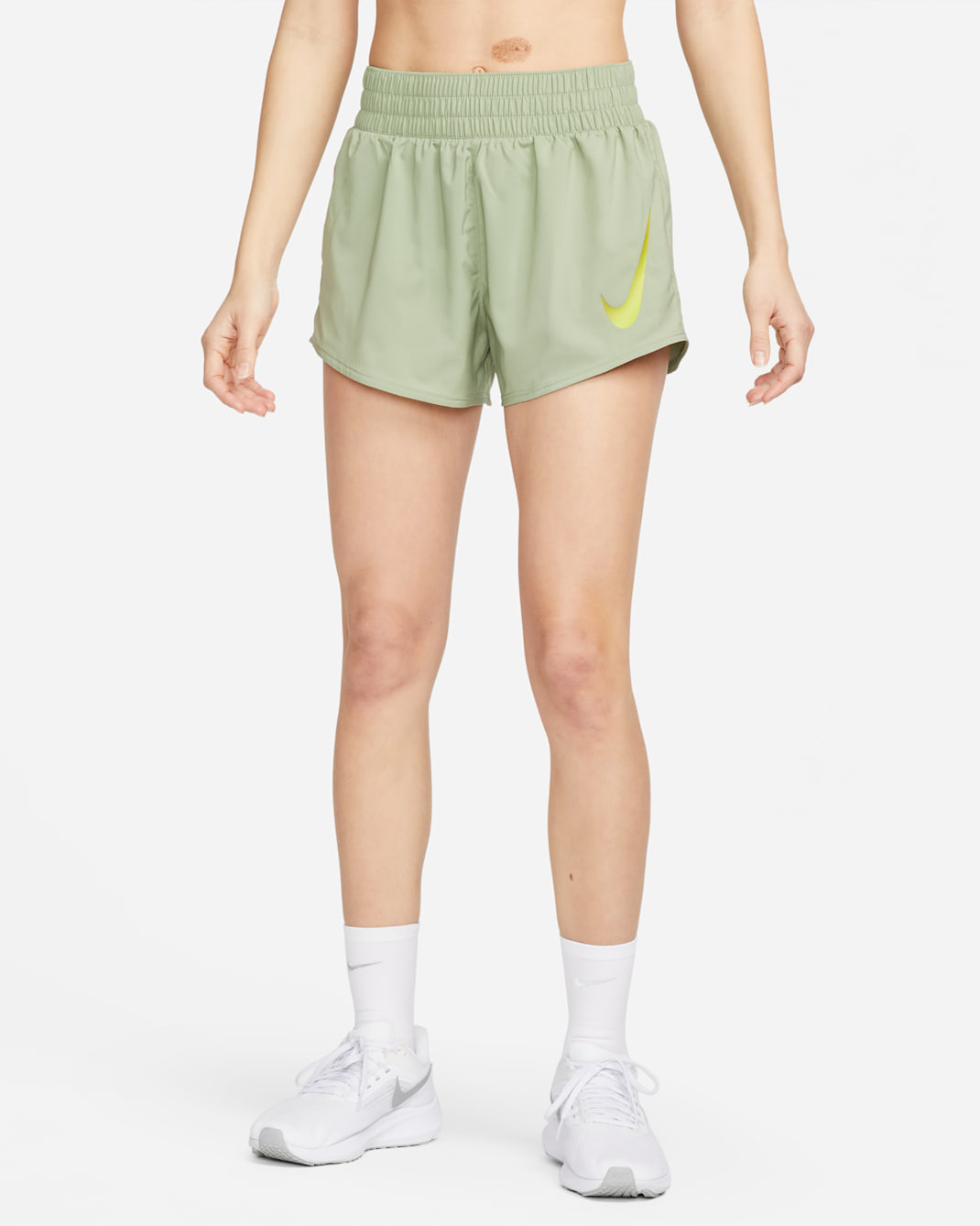 Nike Swoosh Women's Brief-Lined Running Shorts - Oil Green