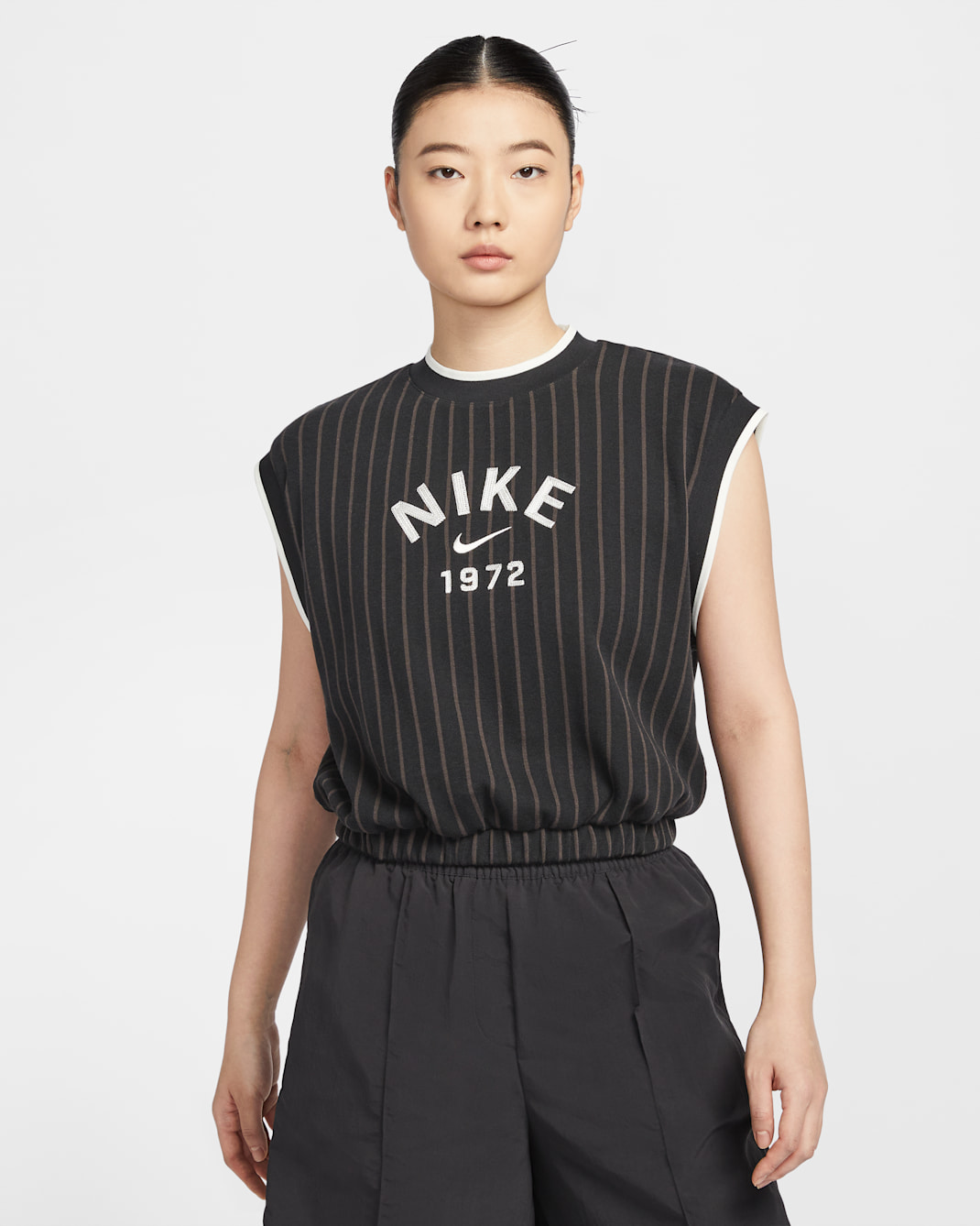 ナイキ スポーツウェア コレクション ウィメンズ ルーズ ニット タンクトップ - ブラック/ベルベットブラウン/セイル/セイル