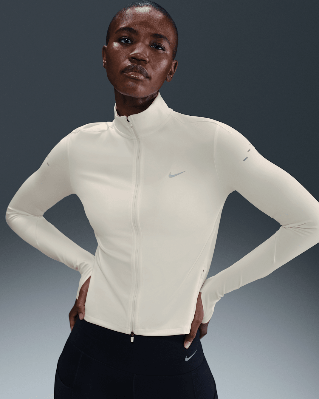 Nike Swift Women's Dri-FIT Full-Zip Mid-Layer Running Top - Sail