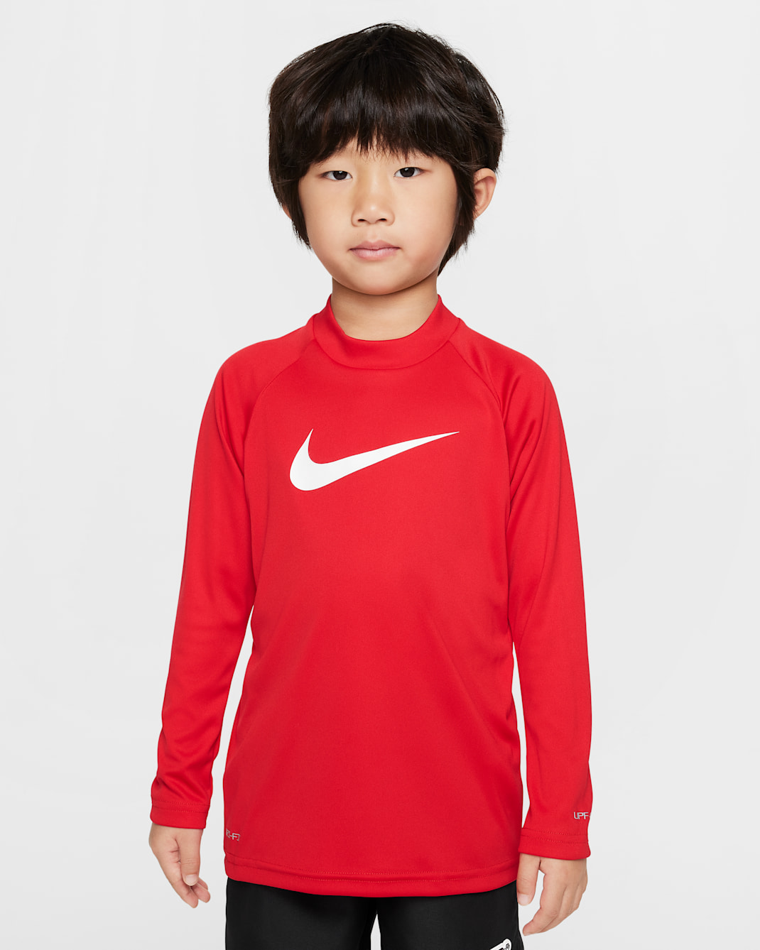 Playera de manga larga Hydroguard para niño talla pequeña Nike Swim - Azul universitario/Blanco