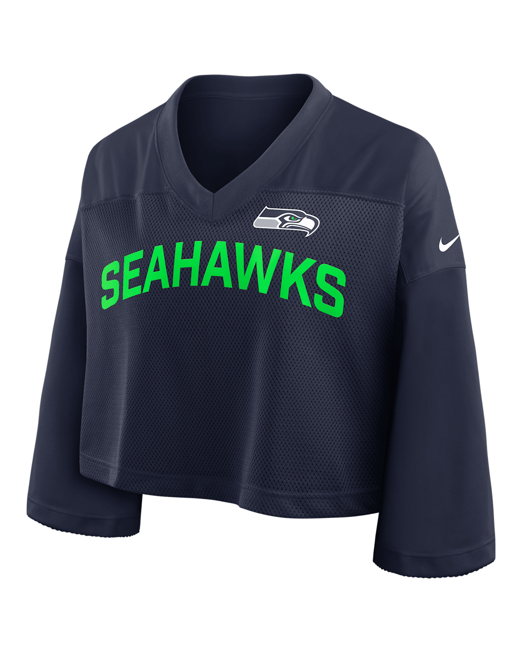 Seattle Seahawks Wide Receiver Jersey Fashion Women's Nike Dri-FIT NFL Cropped Top - Navy