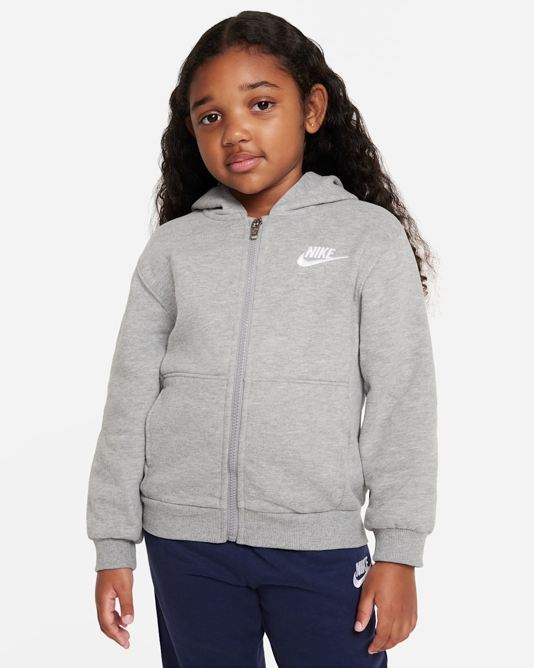 Sweat à capuche à zip Nike Sportswear Club Fleece pour enfant - Dark Grey Heather