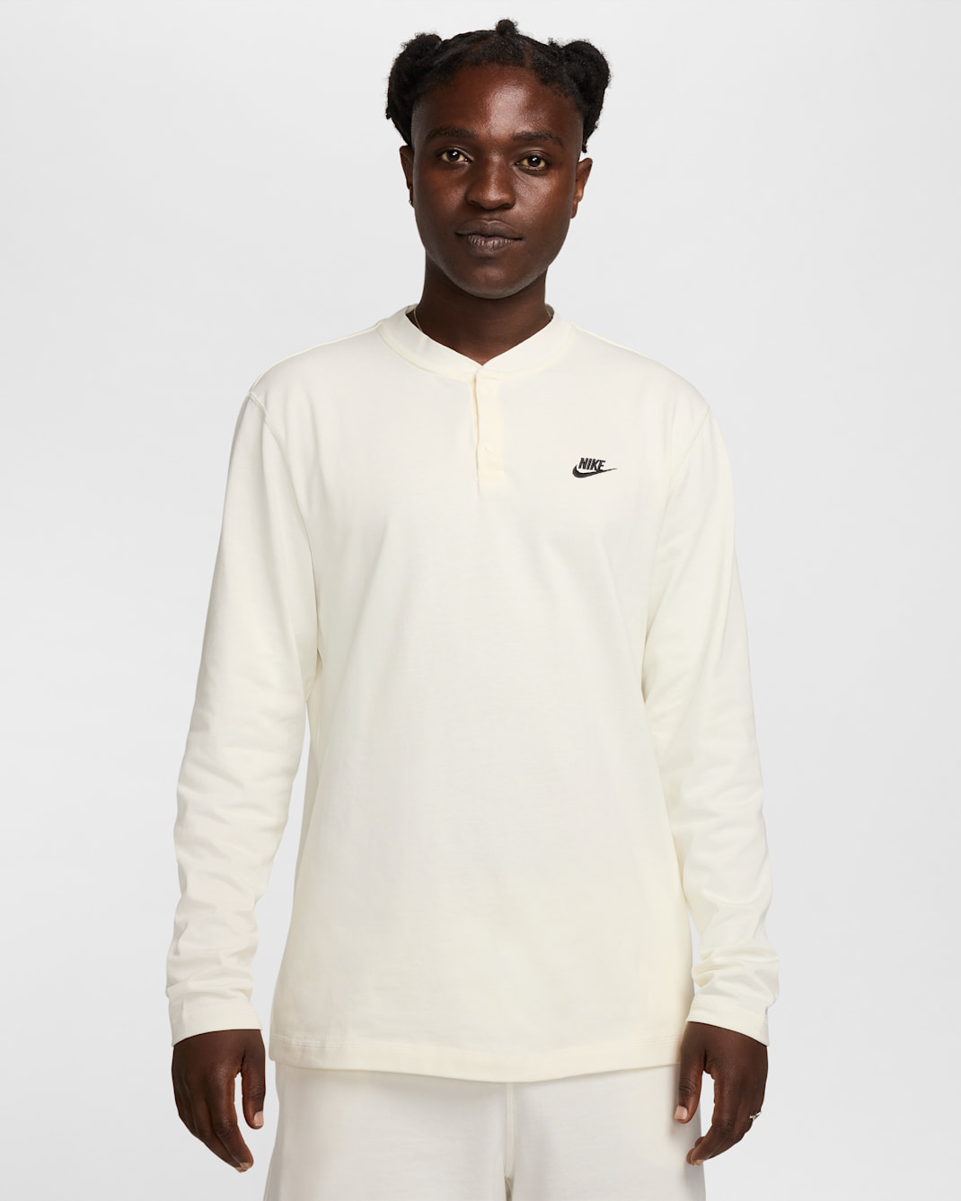 Nike Club Men's Long-Sleeve Henley - Sail/Sail/Black