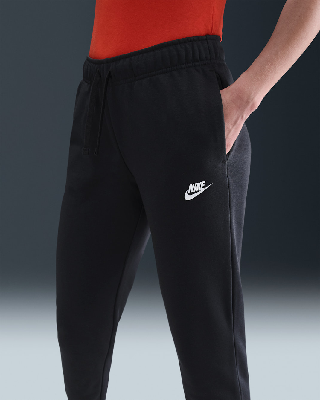Nike Sportswear Club Fleece Women's Mid-Rise Joggers - Black/White