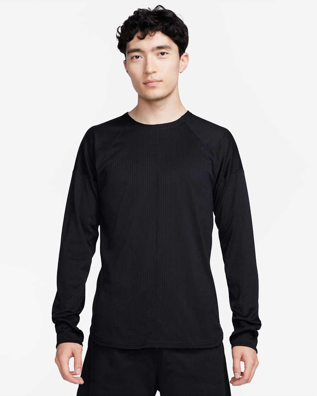 Nike Yoga Men's Dri-FIT Crew Top - Black/Black