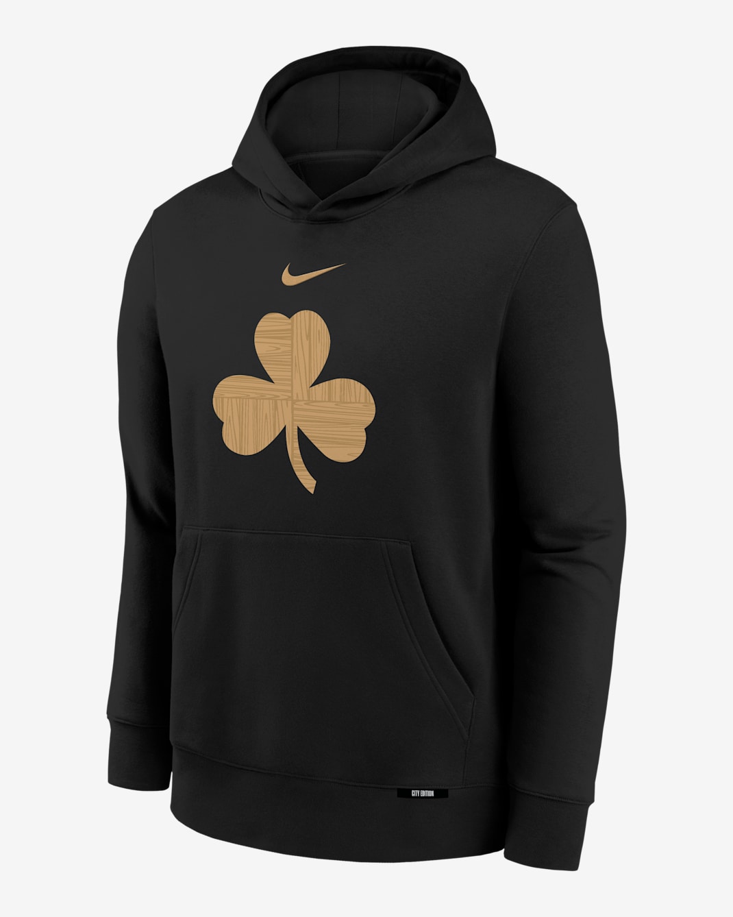 Sudadera con gorro de tejido Fleece para niños talla grande Boston Celtics Club Fleece City Edition - Negro