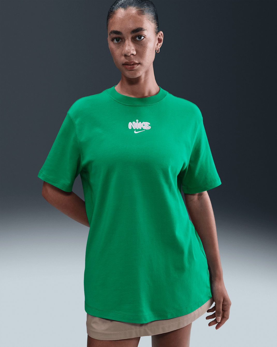Nike Sportswear Women's T-Shirt - Stadium Green/Pink Foam