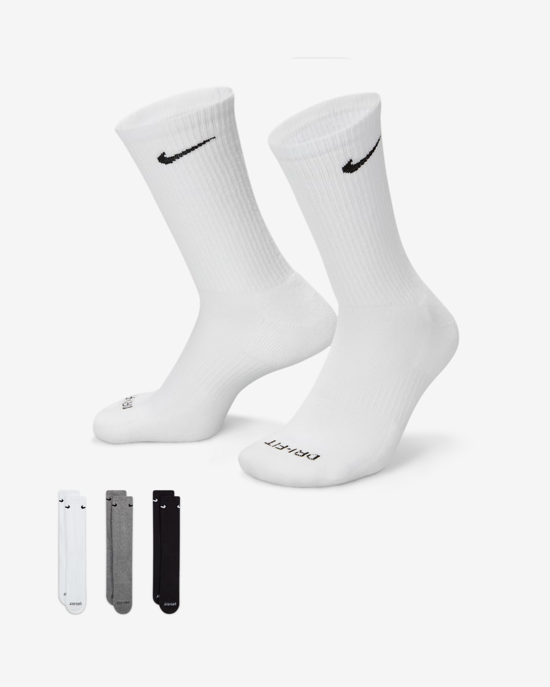 Nike Everyday Plus Cushioned Training Crew Socks (3 Pairs) - Multi-Color