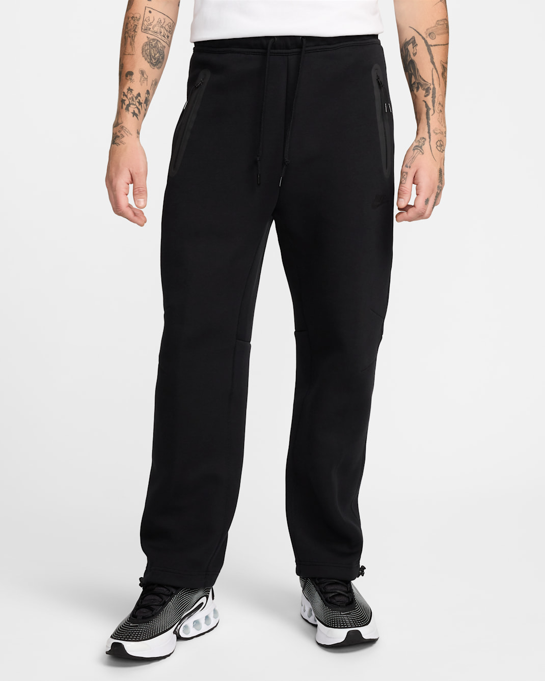 Nike Tech Men's Fleece Open-Hem Pants - Black/Black