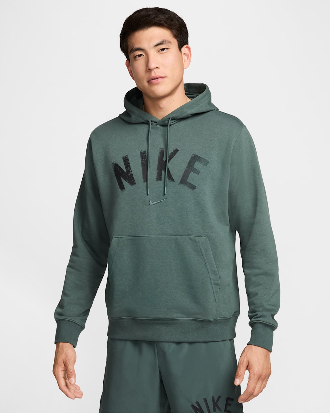 Sudadera con gorro sin cierre de fitness Dri-FIT de French Terry para hombre Nike Swoosh - Verde vintage/Verde vintage/Jaspeado/Negro